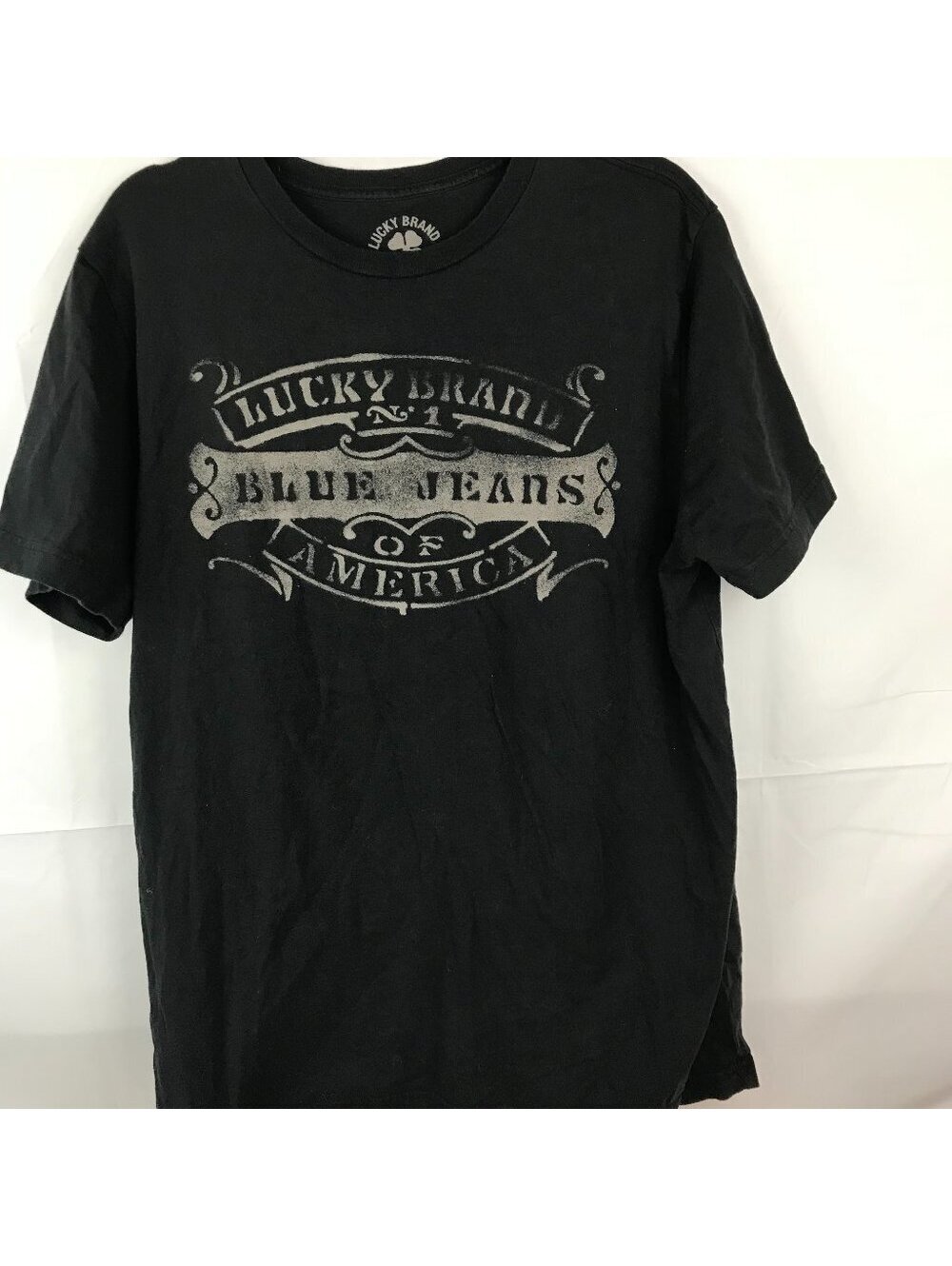 Lucky Brand XL Black Graphic T-Shirt Blue Jeans of America